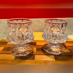 Partylite crystal cottage light votive holders (set of 2)